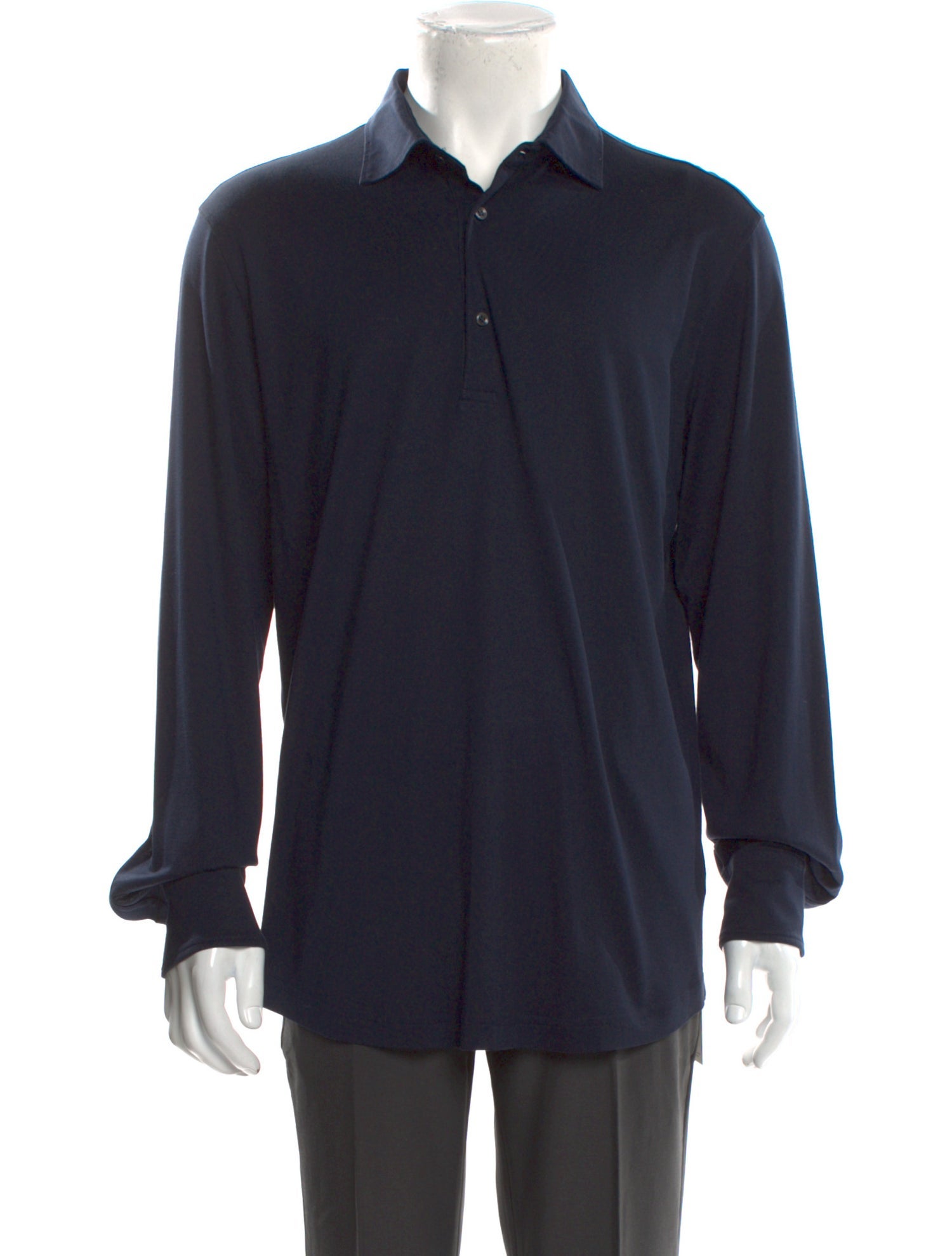 Luca Faloni Crew Neck Long Sleeve Polo Shirt