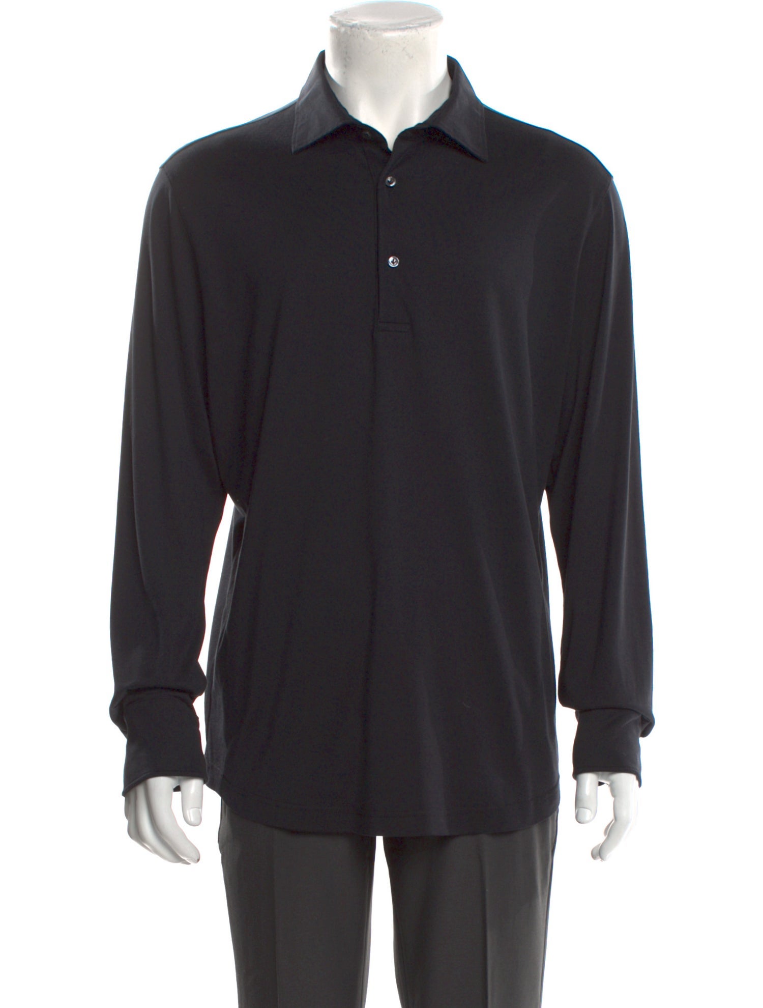 Luca Faloni Silk Crew Neck Polo Shirt