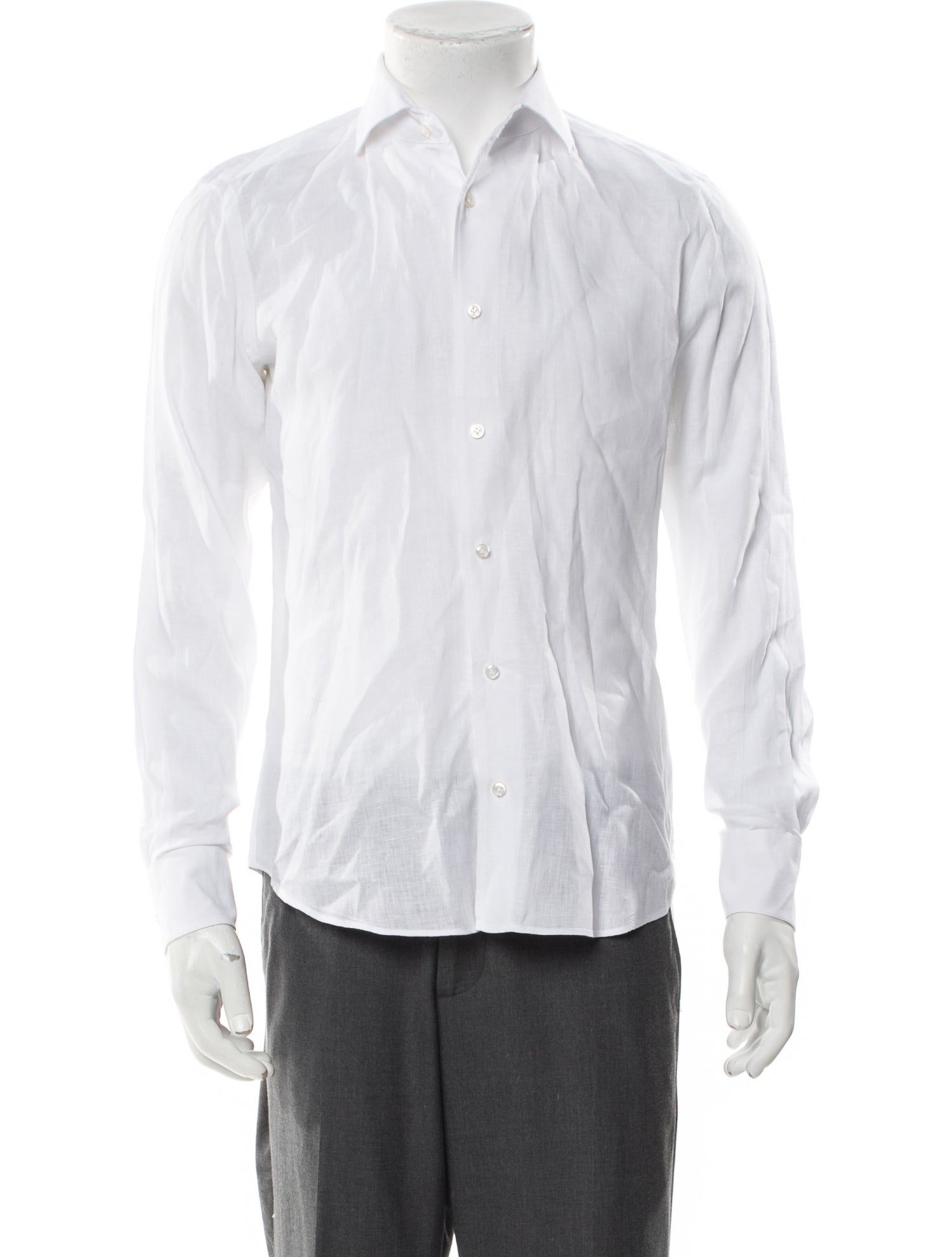 Luca Faloni Linen Long Sleeve Dress Shirt