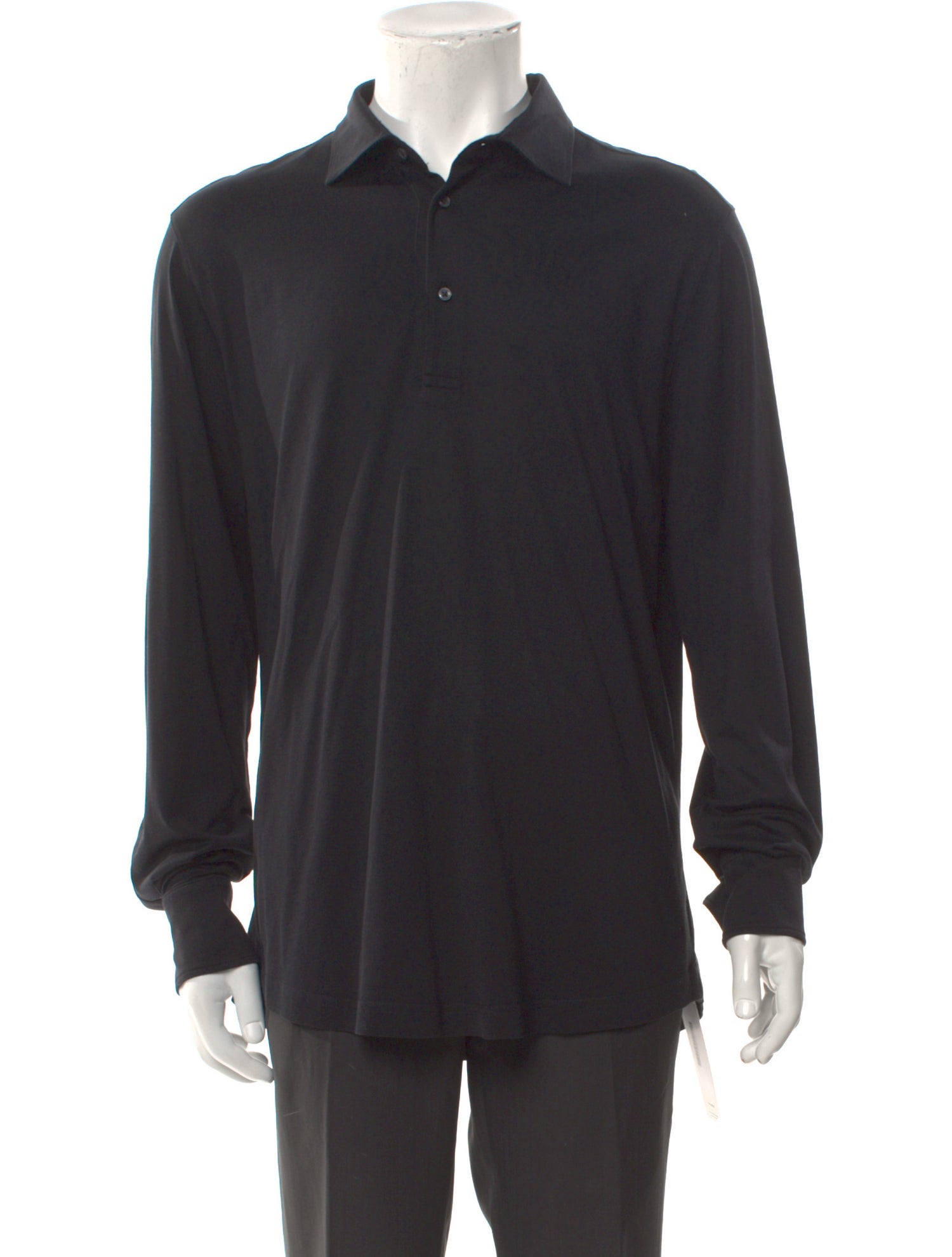 Luca Faloni Crew Neck Long Sleeve Polo Shirt