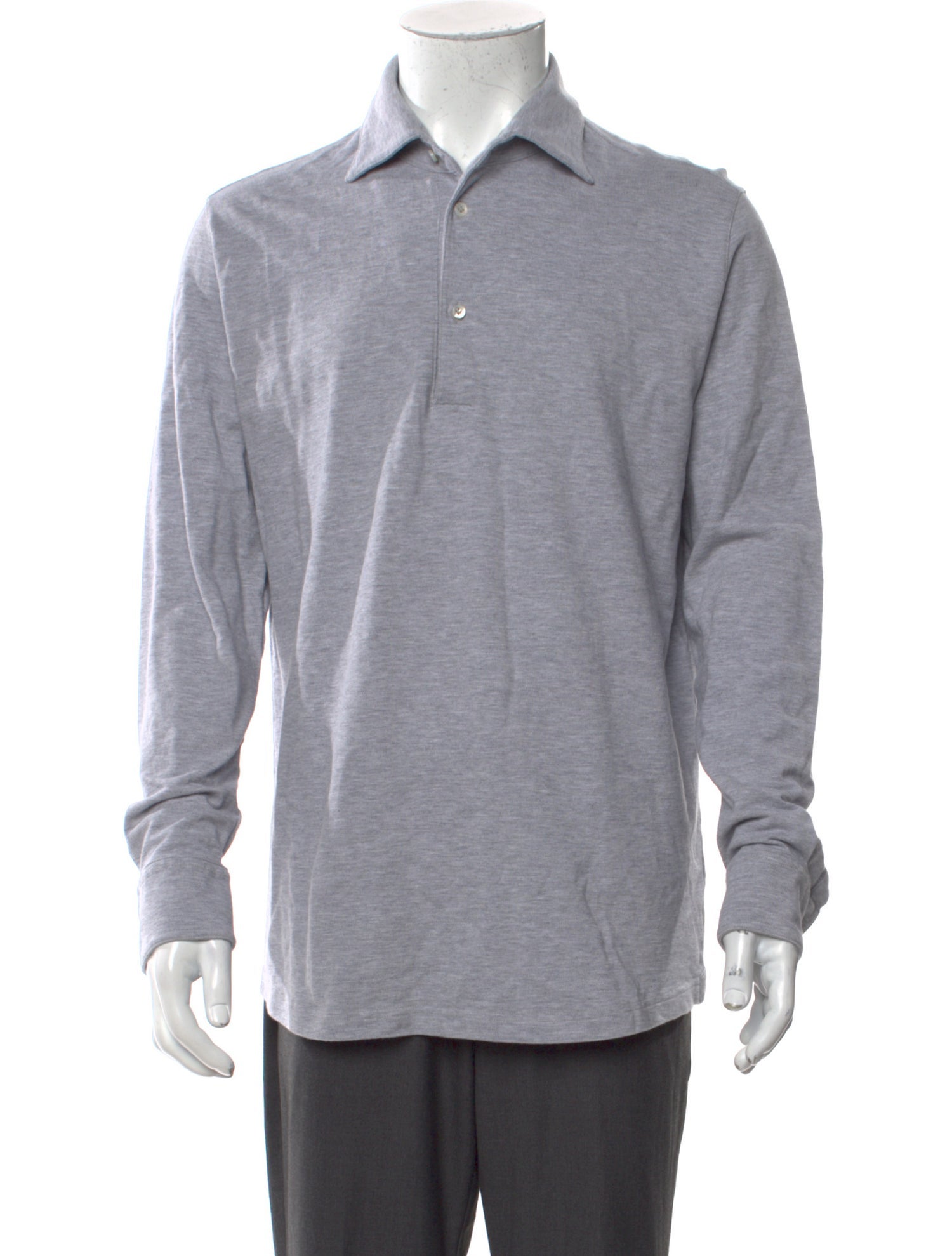 Luca Faloni Collar Long Sleeve Polo Shirt