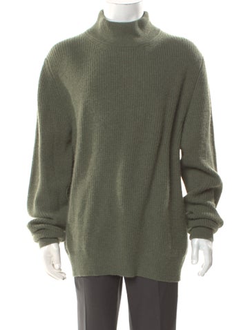 Pre-owned Luca Faloni Cashmere Turtleneck Polo Sweater In Green