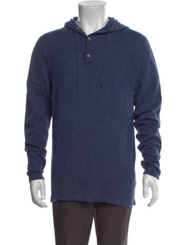 Pre-owned Luca Faloni Cashmere Crew Neck Hoodie In Blue