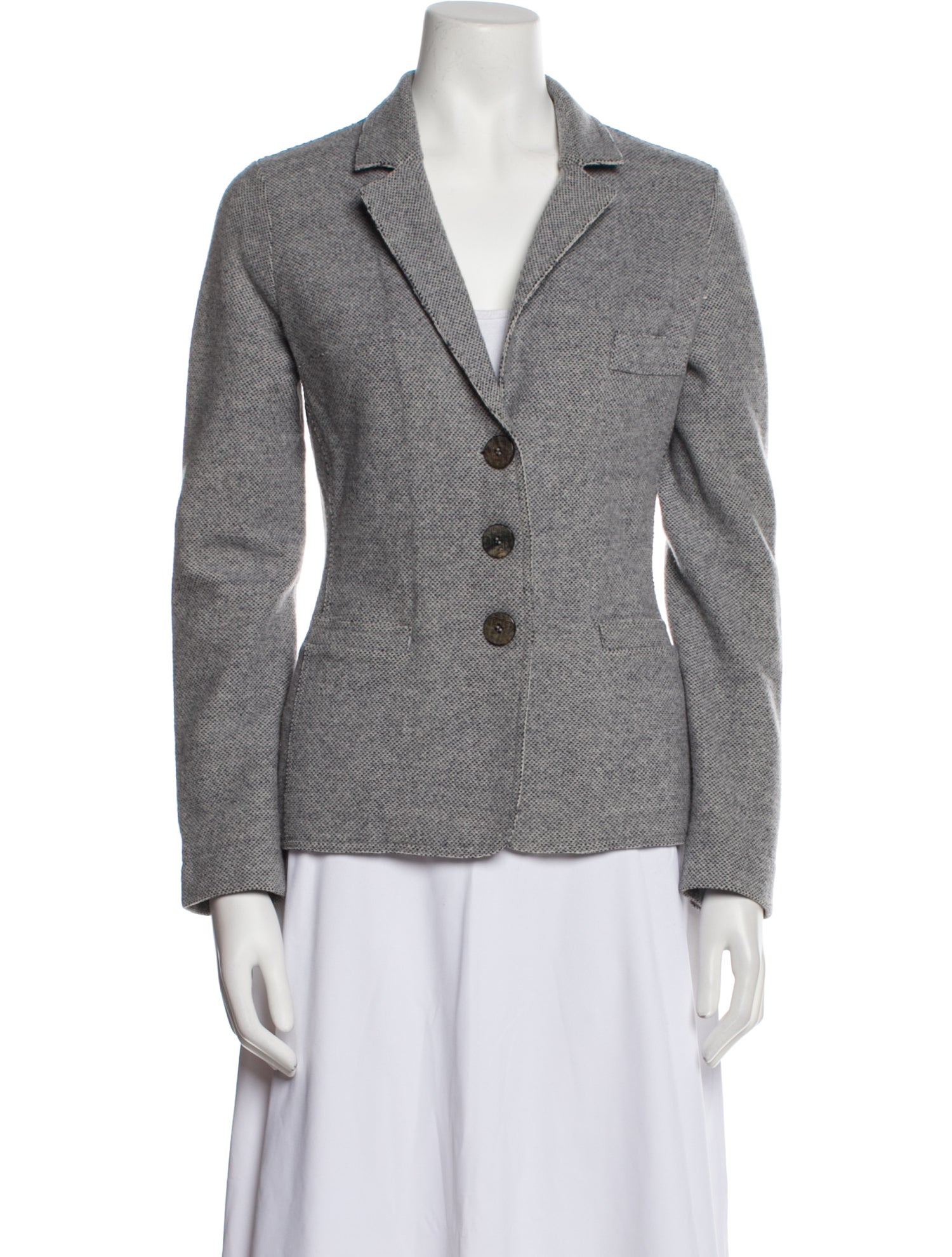 Lorenza Gandaglia Virgin Wool Tweed Pattern Blazer