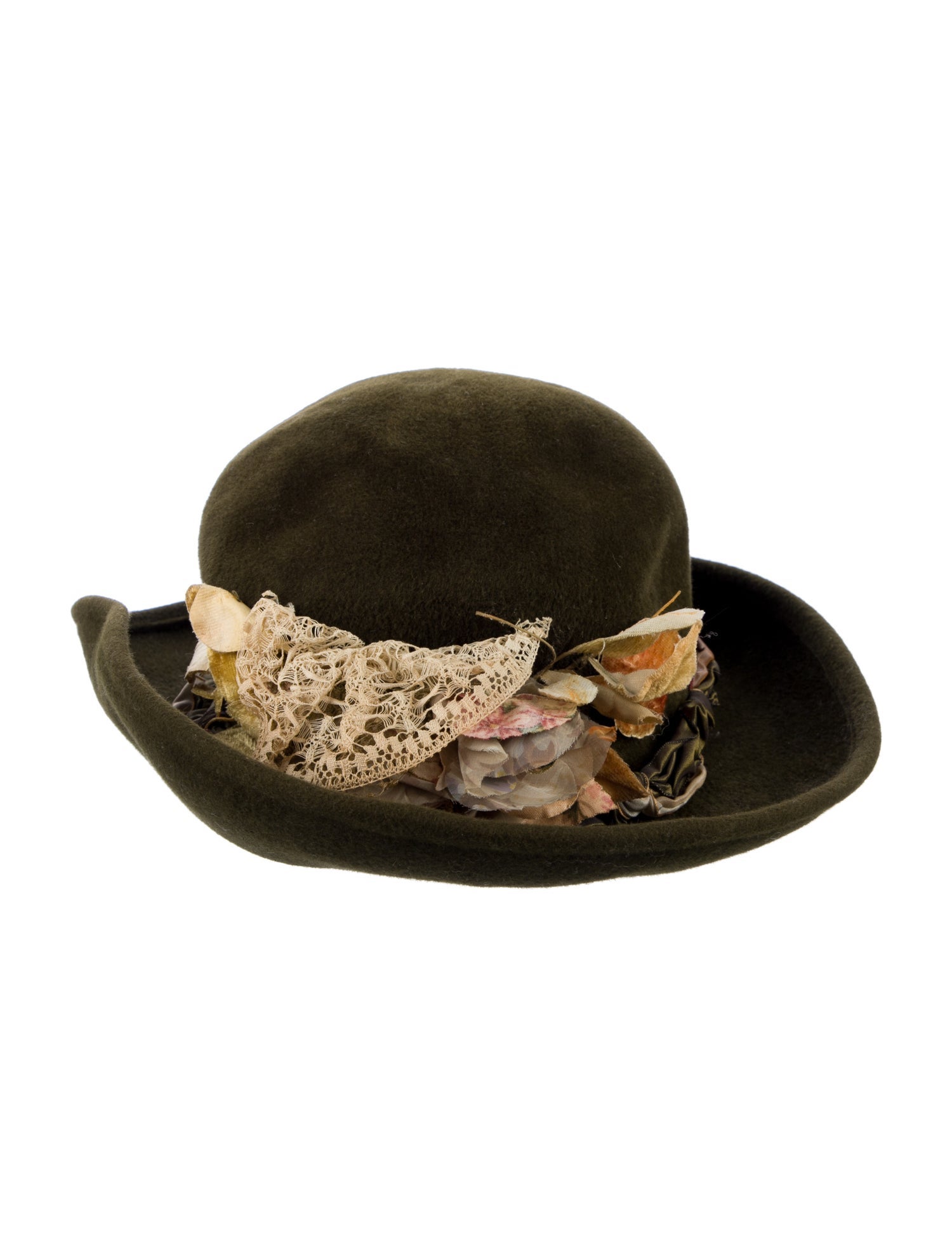 Louise Green Flower Top Hat