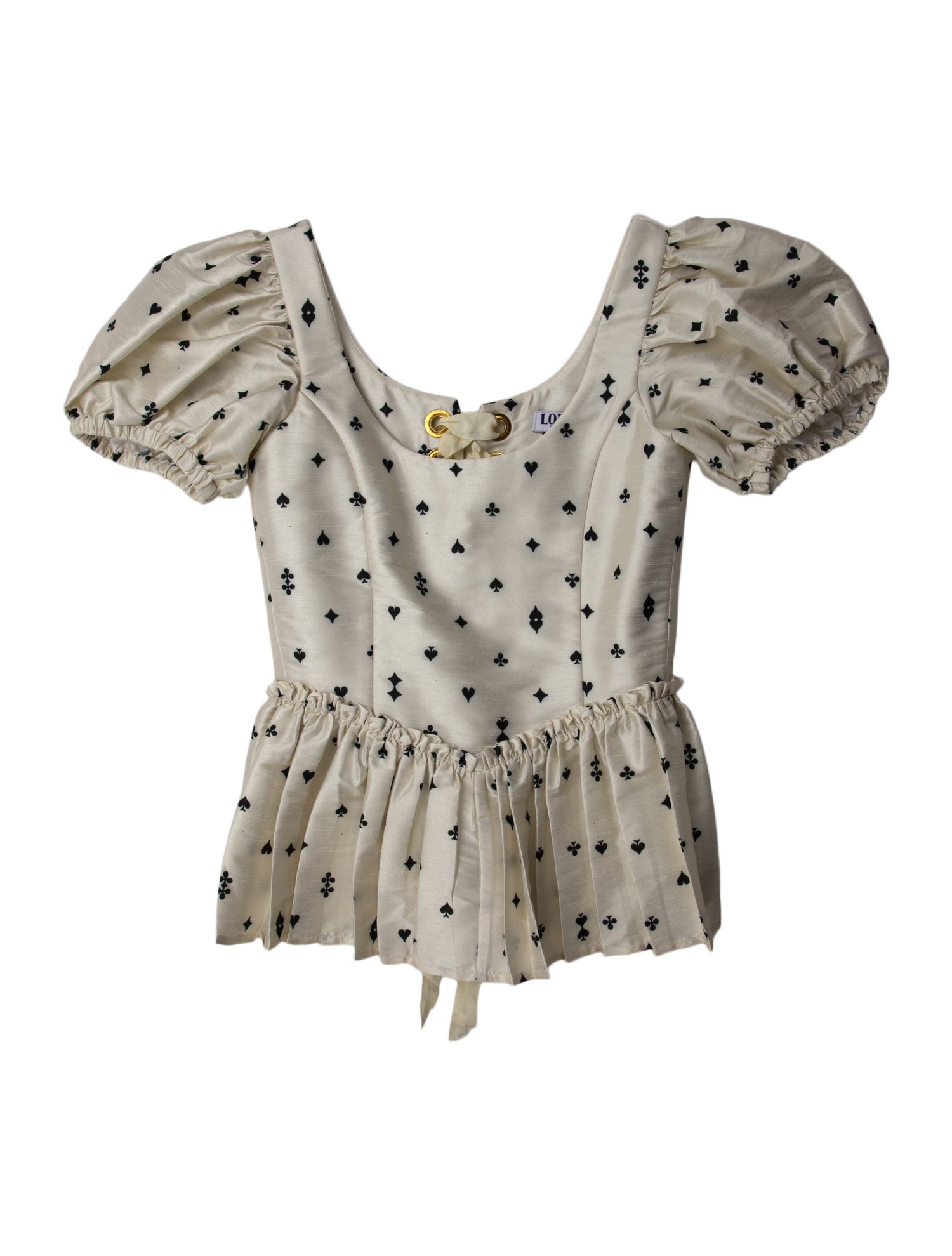 Louise Green Polka Dot Print Strapless Crop Top