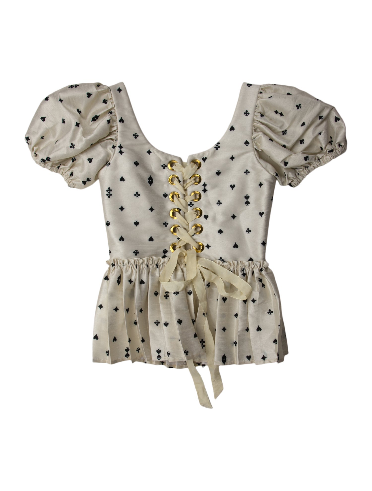 Louise Green Polka Dot Print Strapless Crop Top