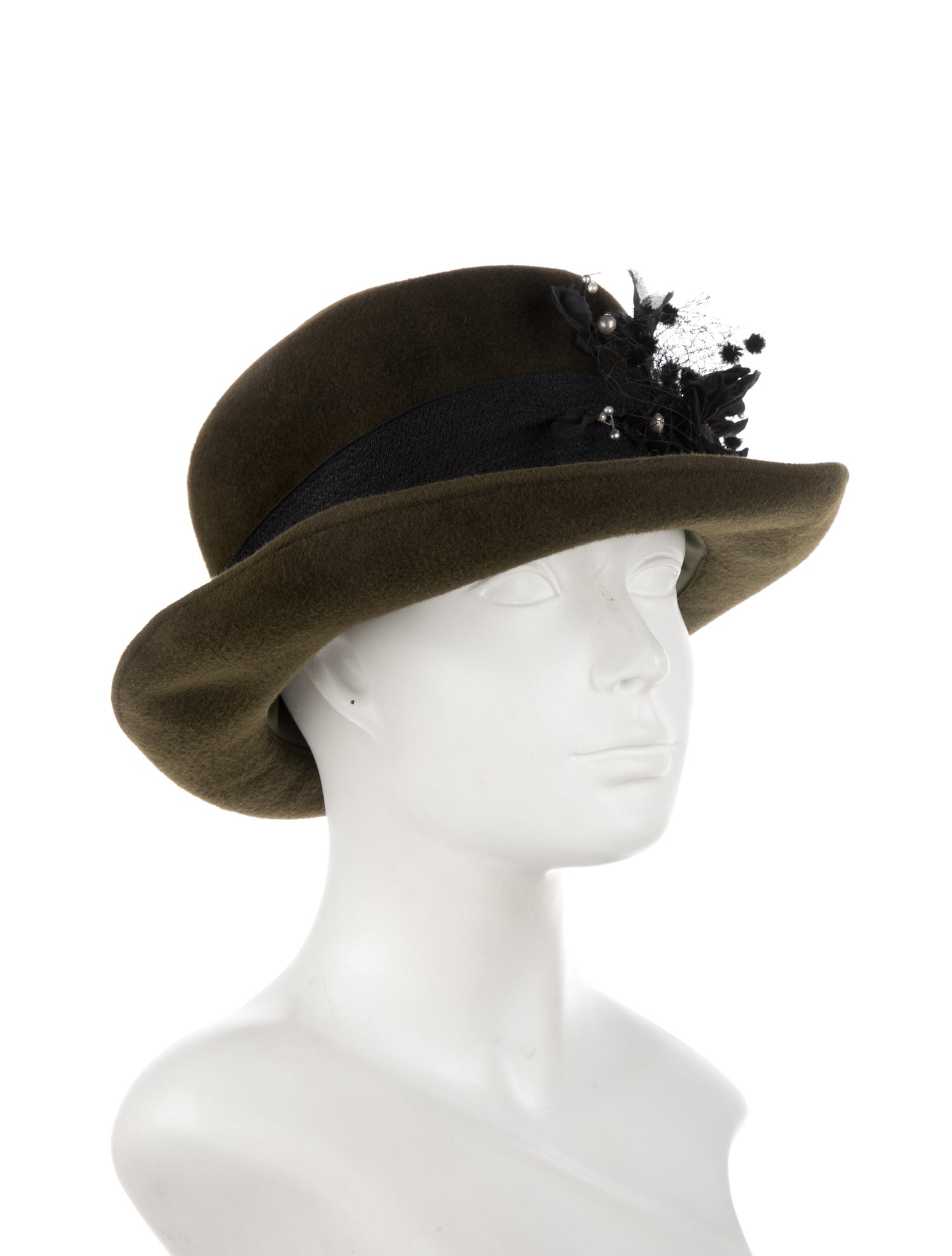 Louise Green Green wool felt fedora hat with tags