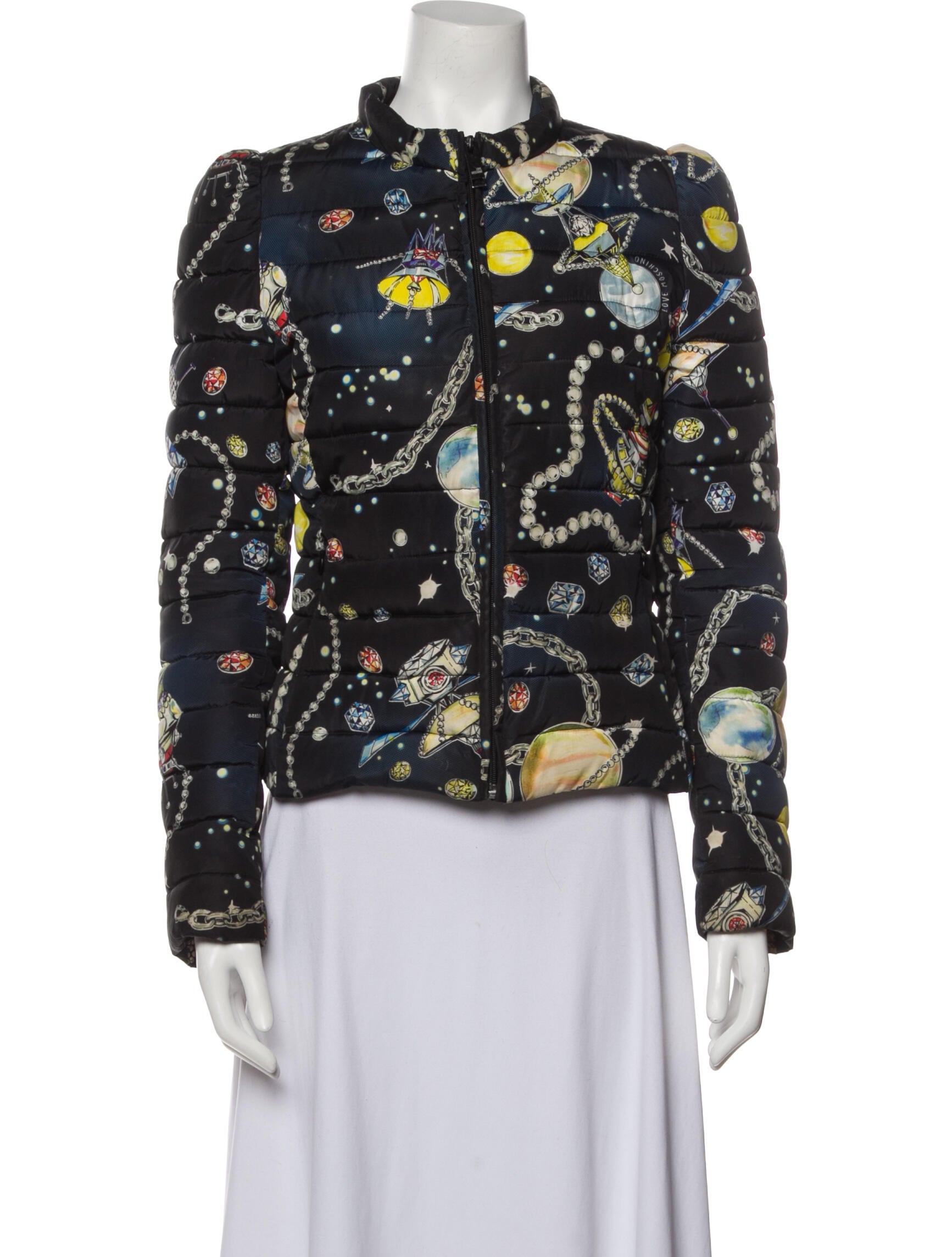 Love Moschino Printed Coat Black Coats, Clothing WLH28614 The