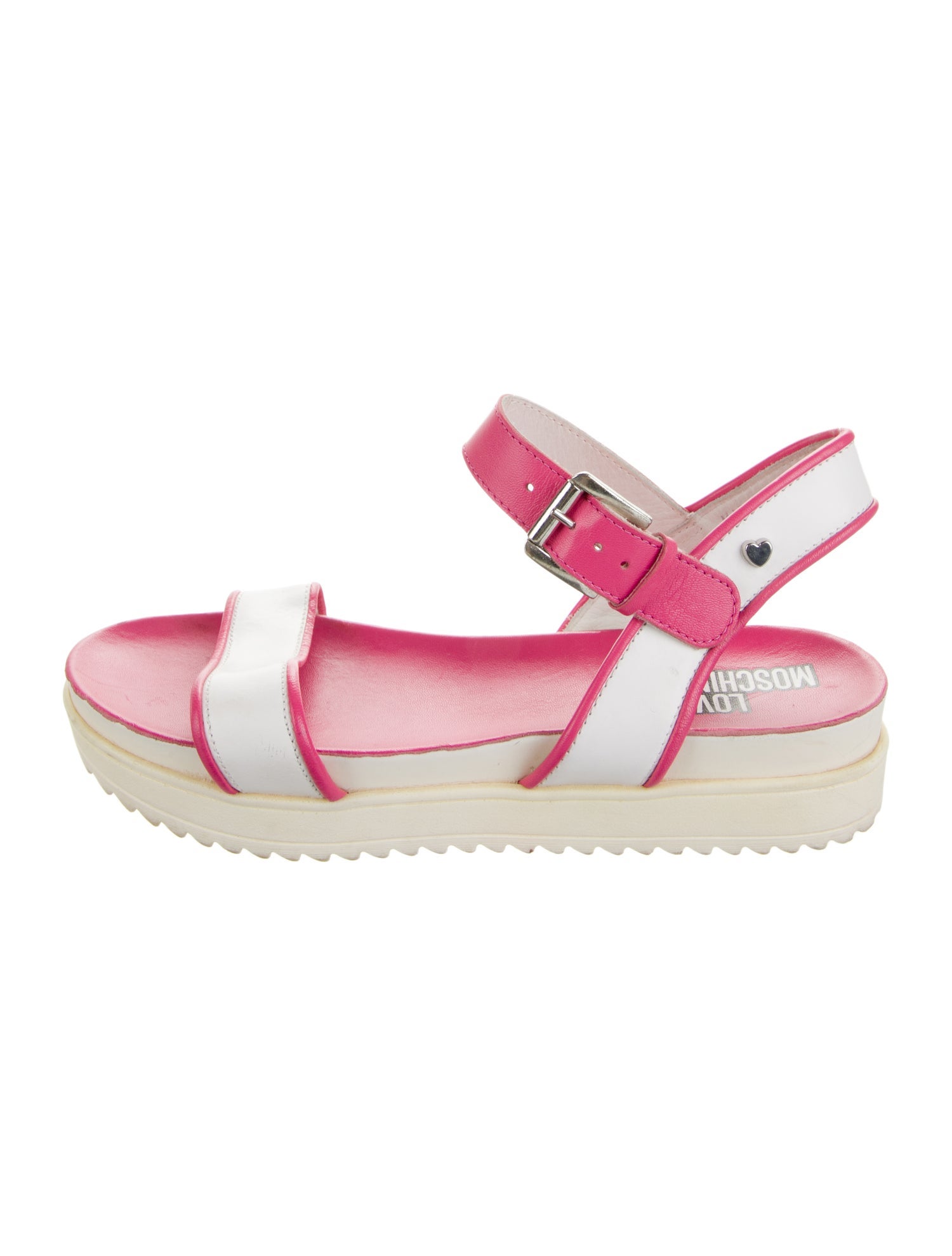Love Moschino Leather Sandals - White Sandals, Shoes - WLH31704 | The  RealReal