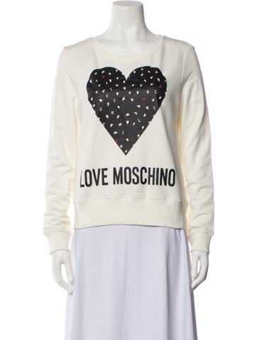 Love Moschino Tops Graphic Print Scoop Neck Sweatshirt S