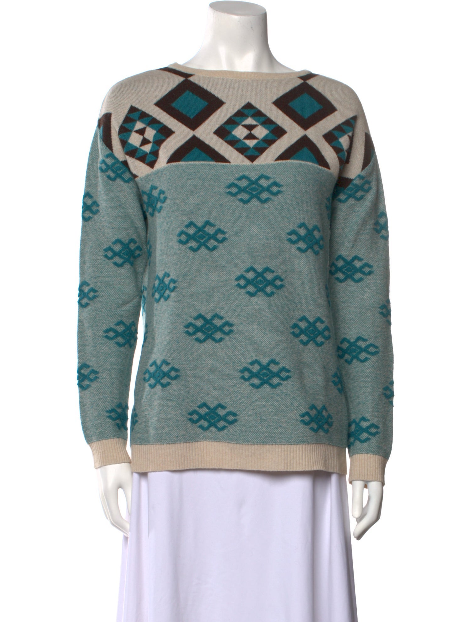 Love Moschino Printed Bateau Neckline Sweater