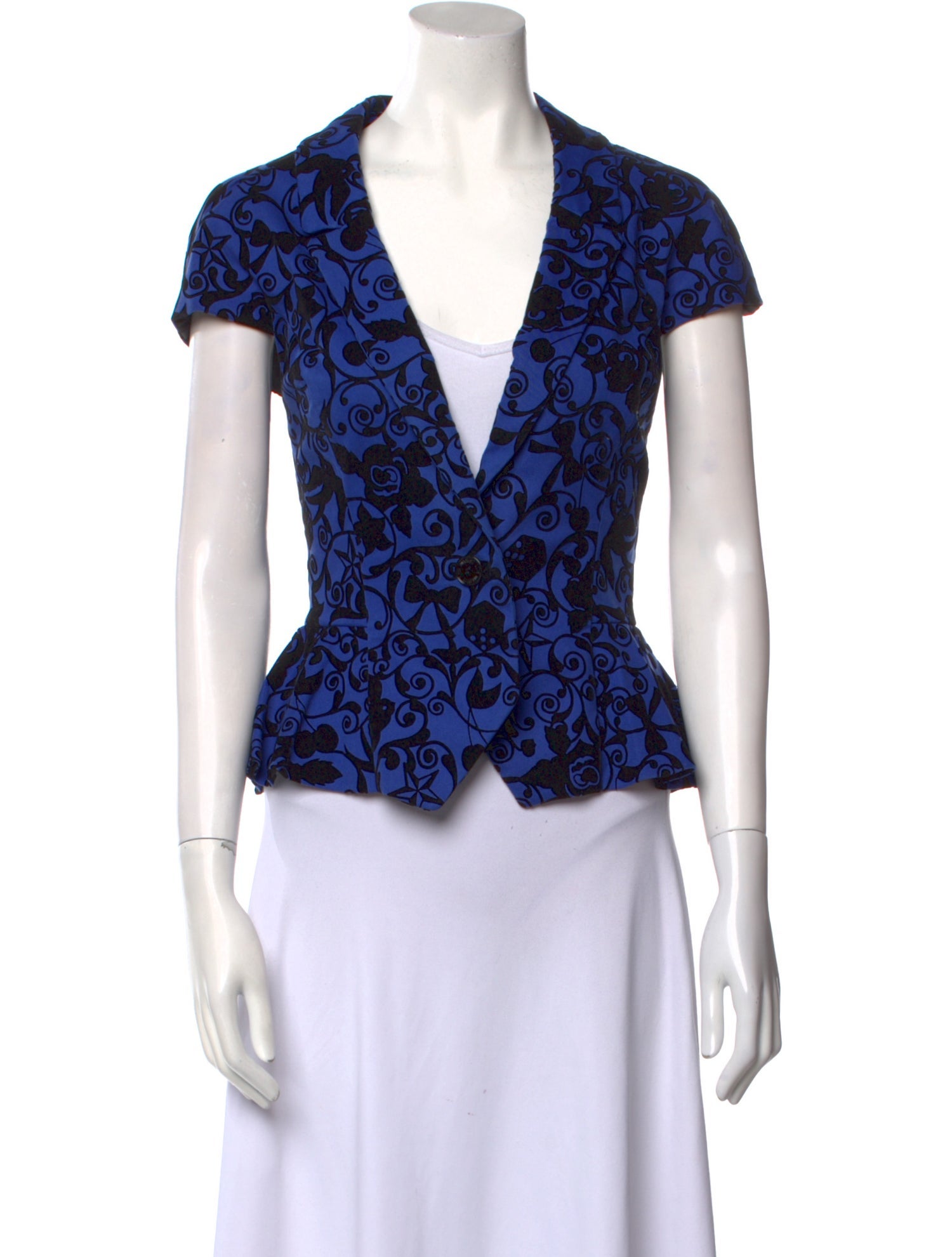 Love Moschino Printed V-Neck Crop Top