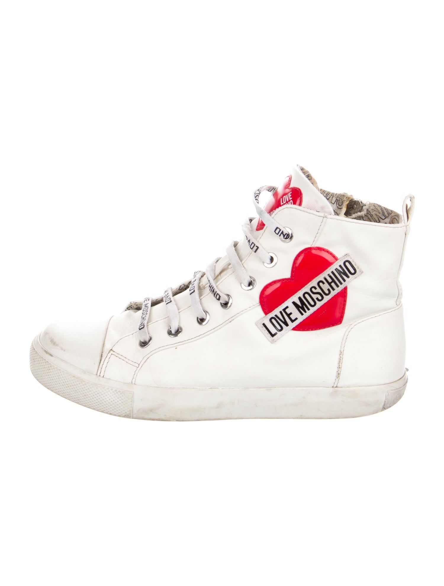 Love Moschino Leather Printed Sneakers