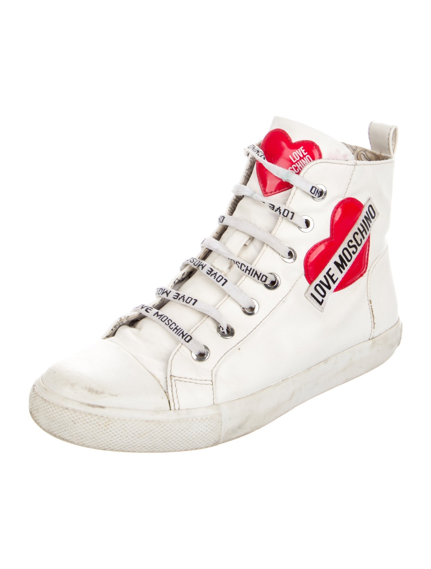 Love Moschino Leather Printed Sneakers