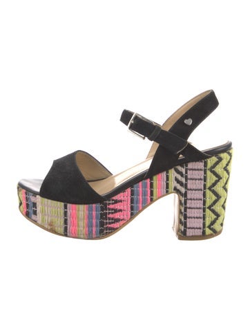 Love Moschino Sandals Suede Floral Print IT 38 | 8