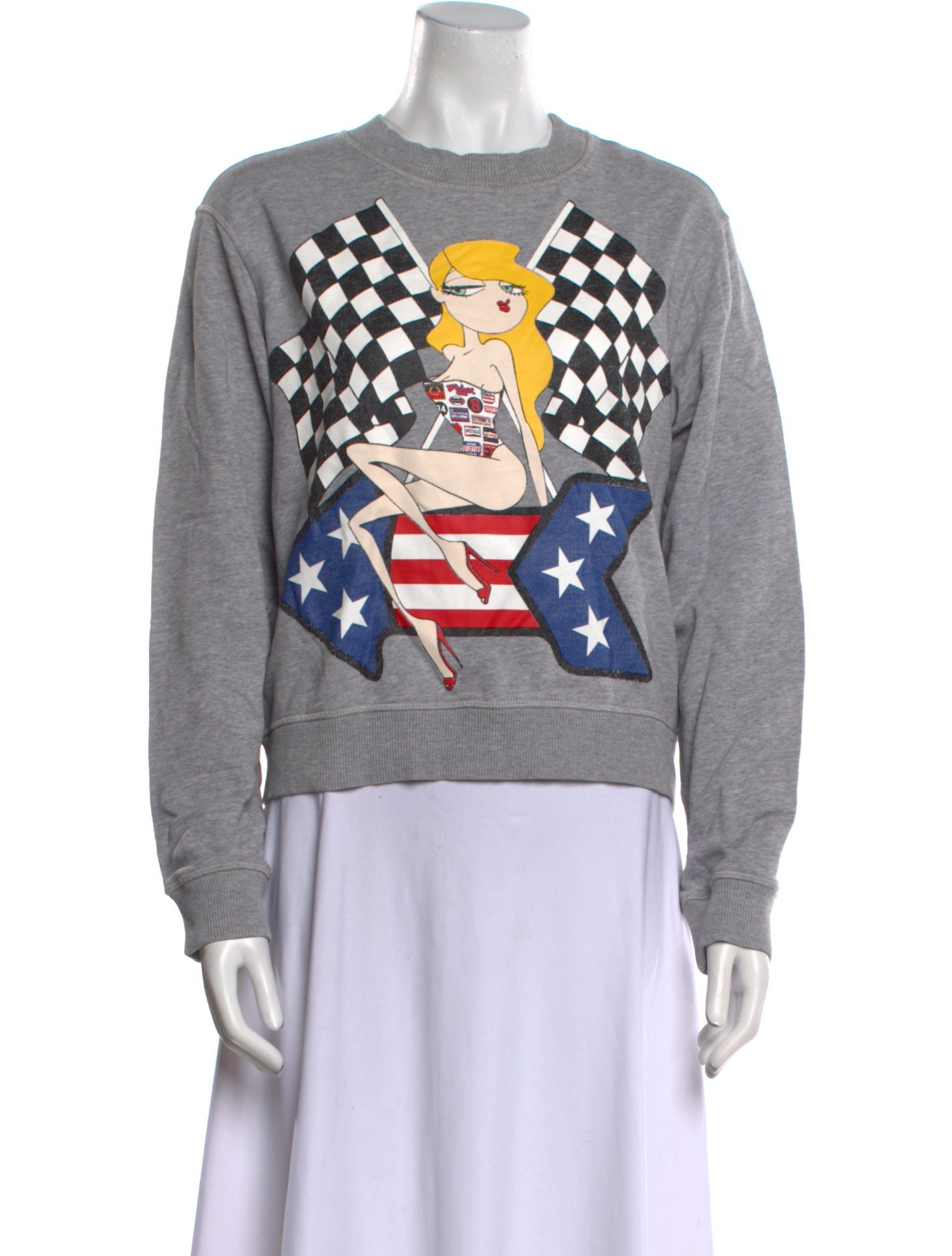 Love Moschino Graphic Print Crew Neck Sweater