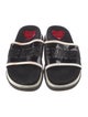 Love Moschino Printed Leather Trim Embellishment Slides