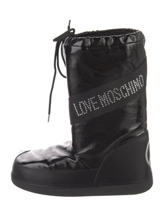 Love Moschino Patent Leather Patterned Boots