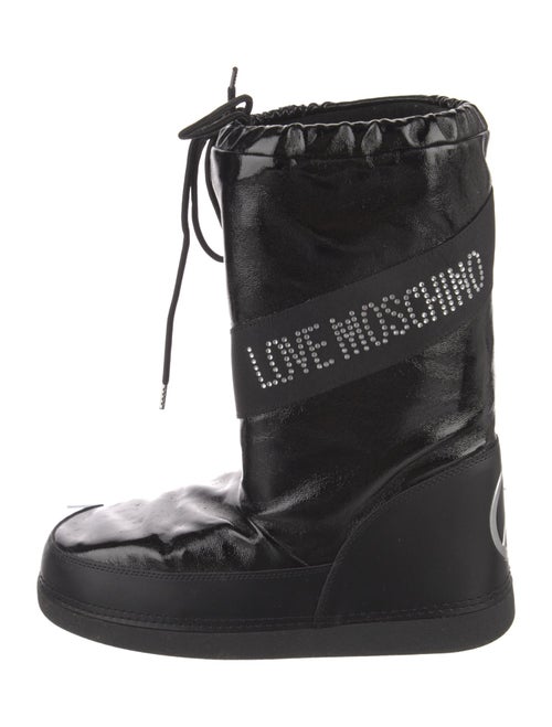 Love Moschino Patent Leather Patterned Boots