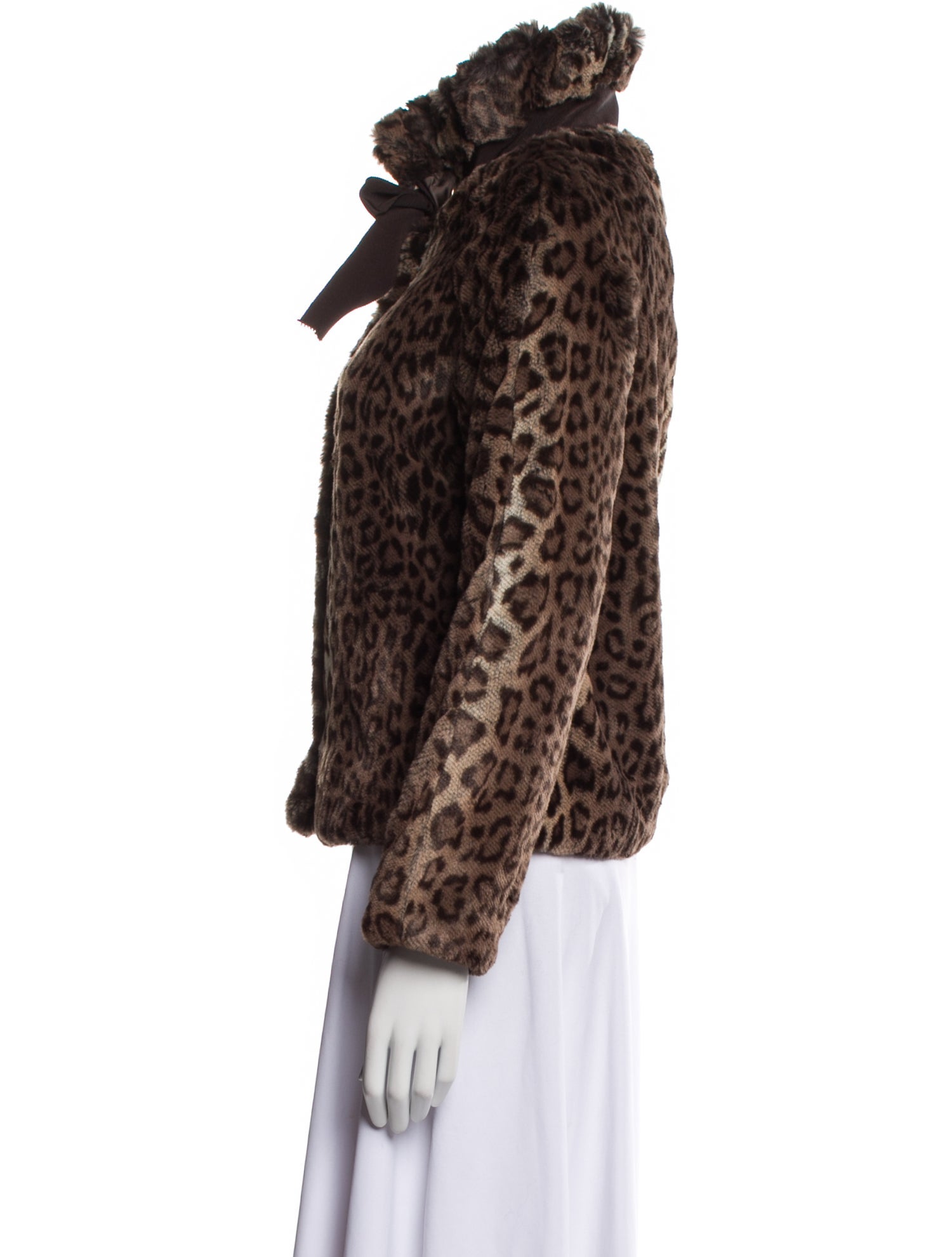 Love Moschino Faux Fur Animal Print Faux Fur Jacket