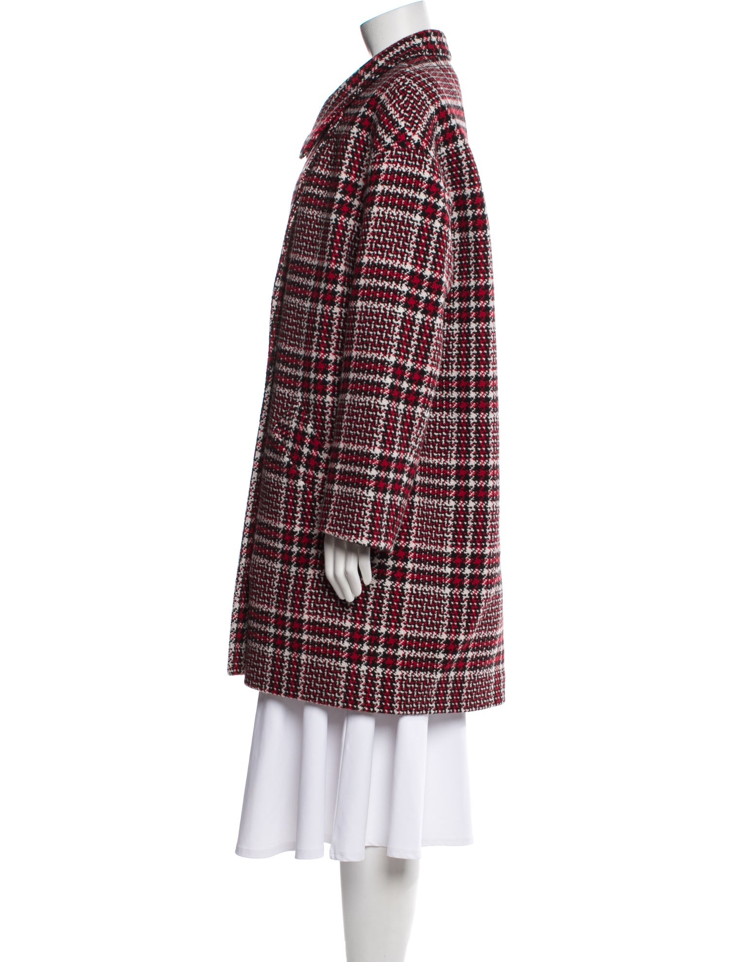 Love Moschino Wool Plaid Print Coat