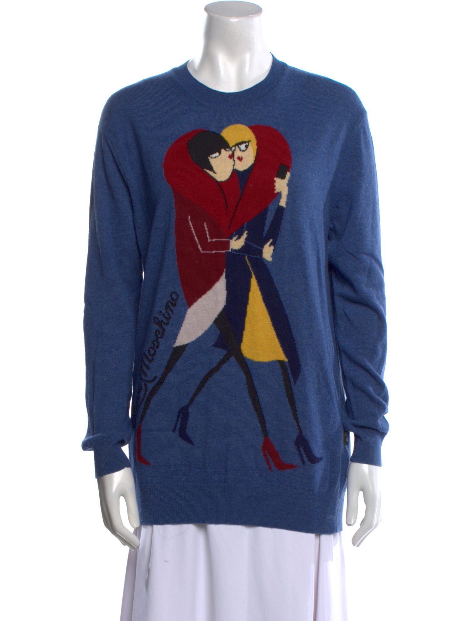 Love Moschino Virgin Wool Graphic Print Sweater