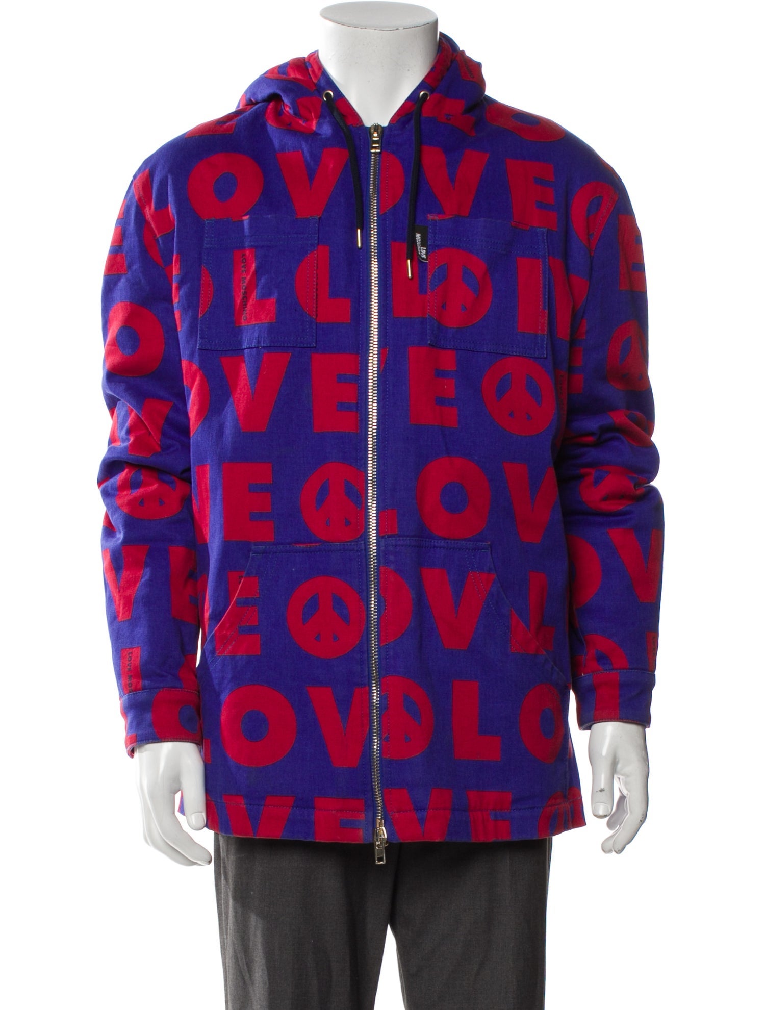 Love Moschino Plaid Print Windbreaker