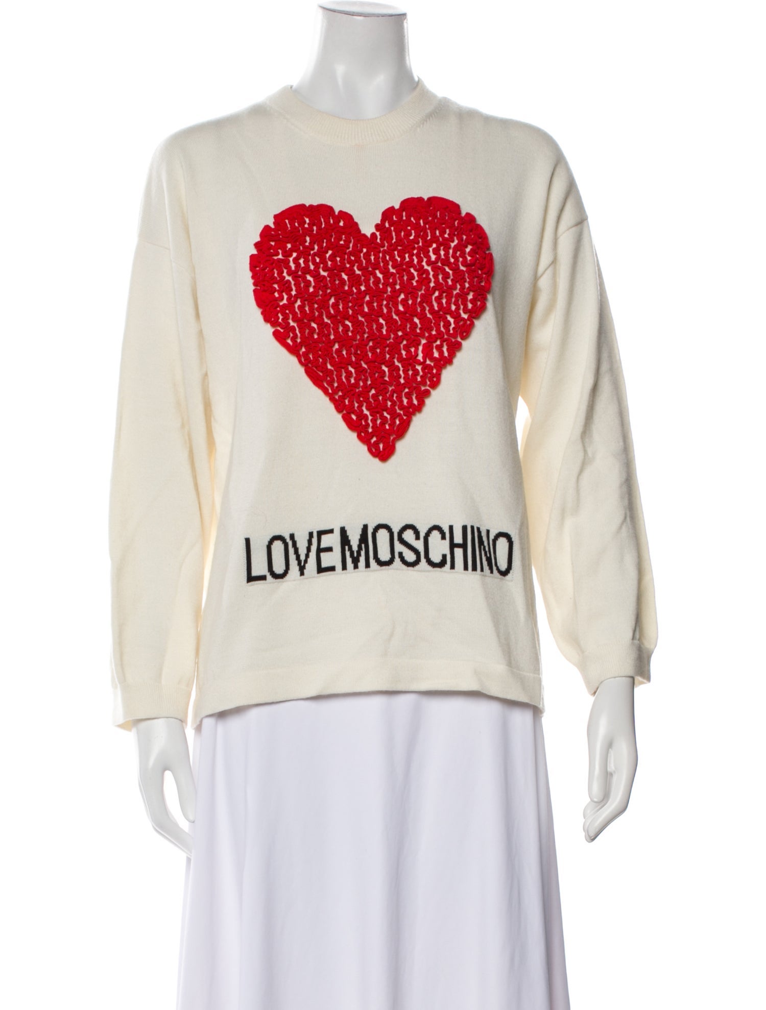 Love Moschino Graphic Print Crew Neck Sweater