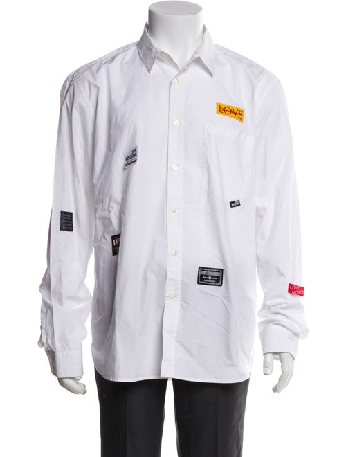 Love Moschino Graphic Print Long Sleeve Dress Shirt