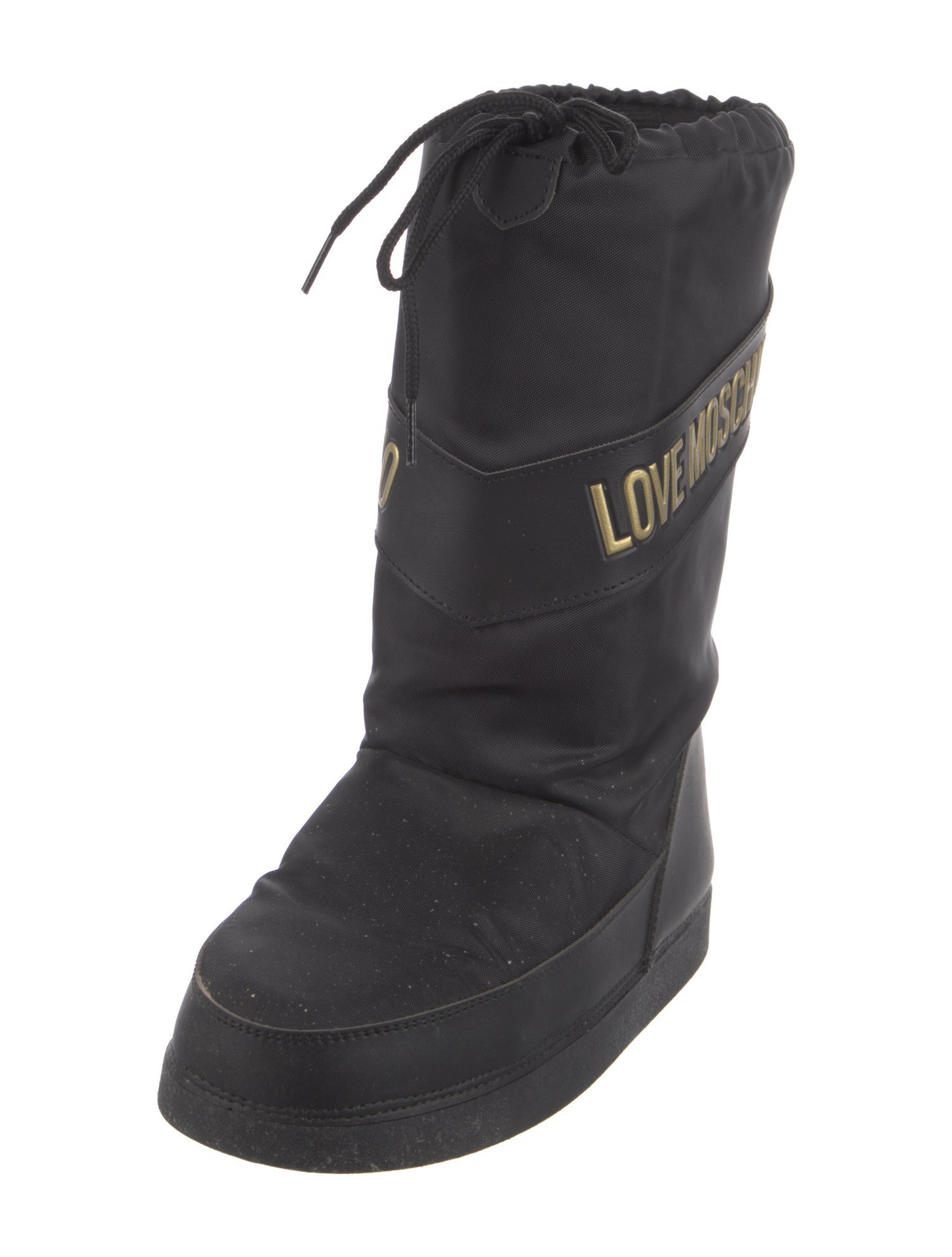 Love Moschino Nylon Printed Lace-Up Boots