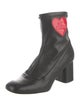 Love Moschino Leather Graphic Print Sock Boots