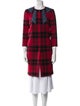 Love Moschino Wool Plaid Print Trench Coat