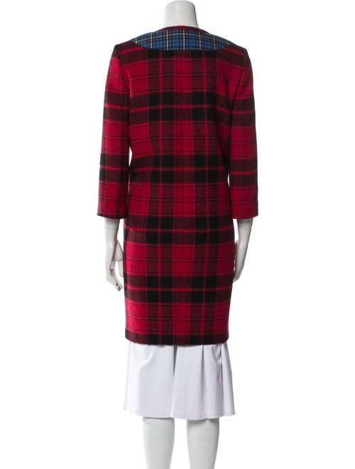 Love Moschino Wool Plaid Print Trench Coat