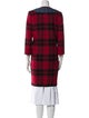 Love Moschino Wool Plaid Print Trench Coat