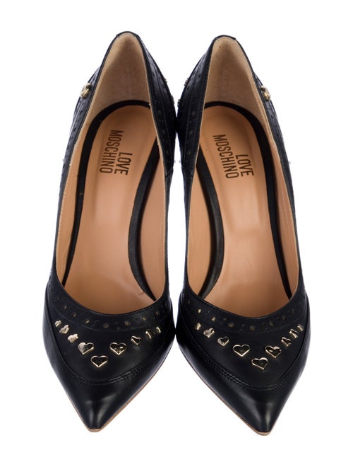 Love Moschino Leather Studded Accents Pumps