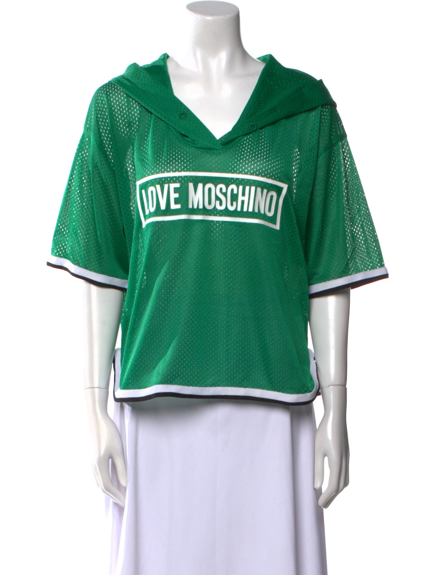 Love Moschino Graphic Print V-Neck Sweatshirt