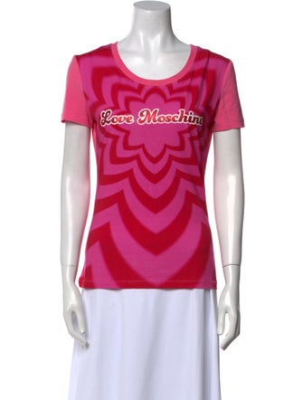 Love Moschino Graphic Print Scoop Neck T-Shirt