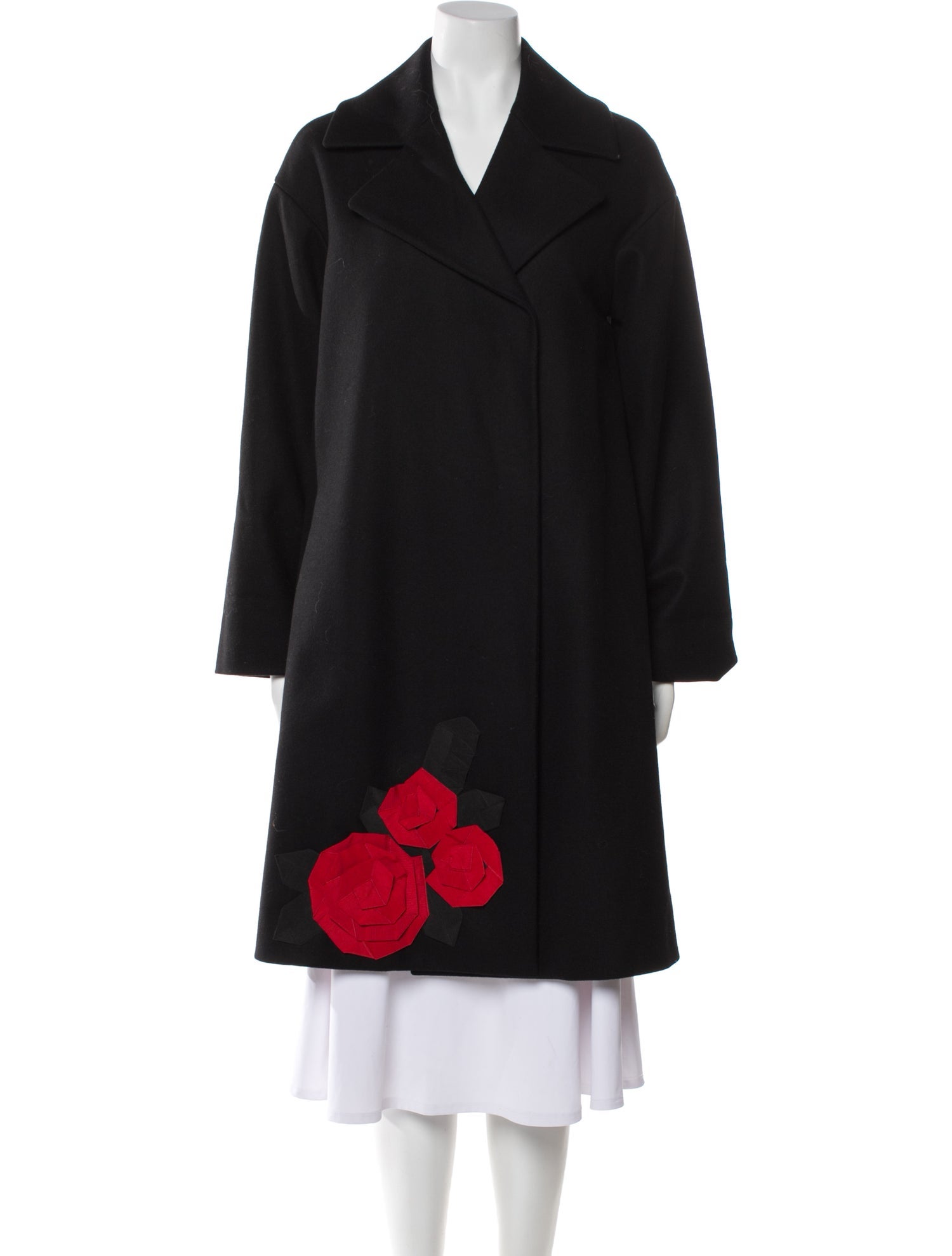 Love Moschino Virgin Wool Graphic Print Coat