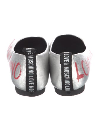 Love Moschino Leather Graphic Print Ballet Flats