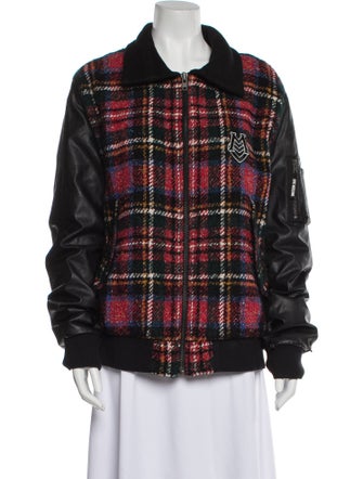 Love Moschino Virgin Wool Plaid Print Jacket