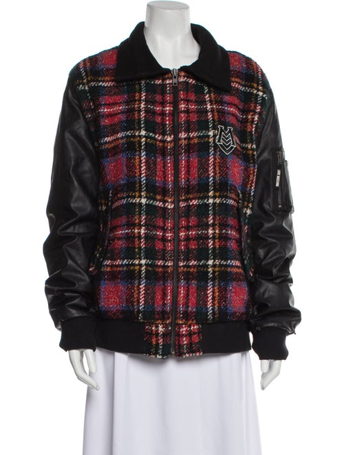 Love Moschino Virgin Wool Plaid Print Jacket