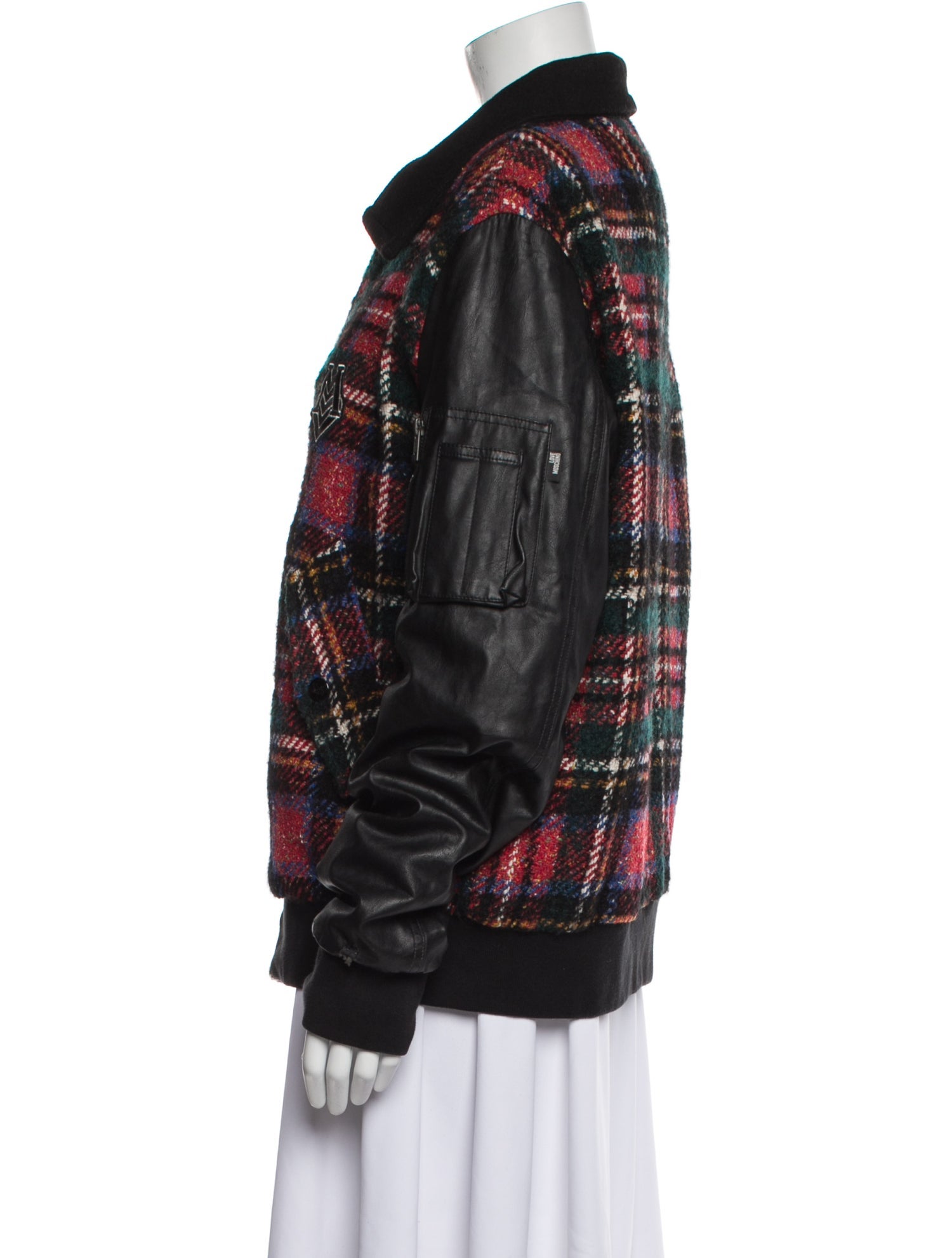 Love Moschino Virgin Wool Plaid Print Jacket