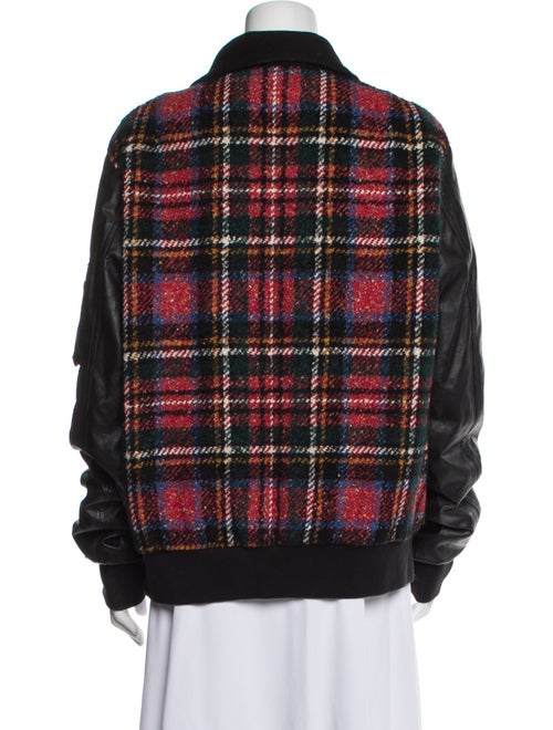 Love Moschino Virgin Wool Plaid Print Jacket