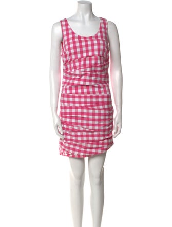 Love Moschino Plaid Print Mini Dress