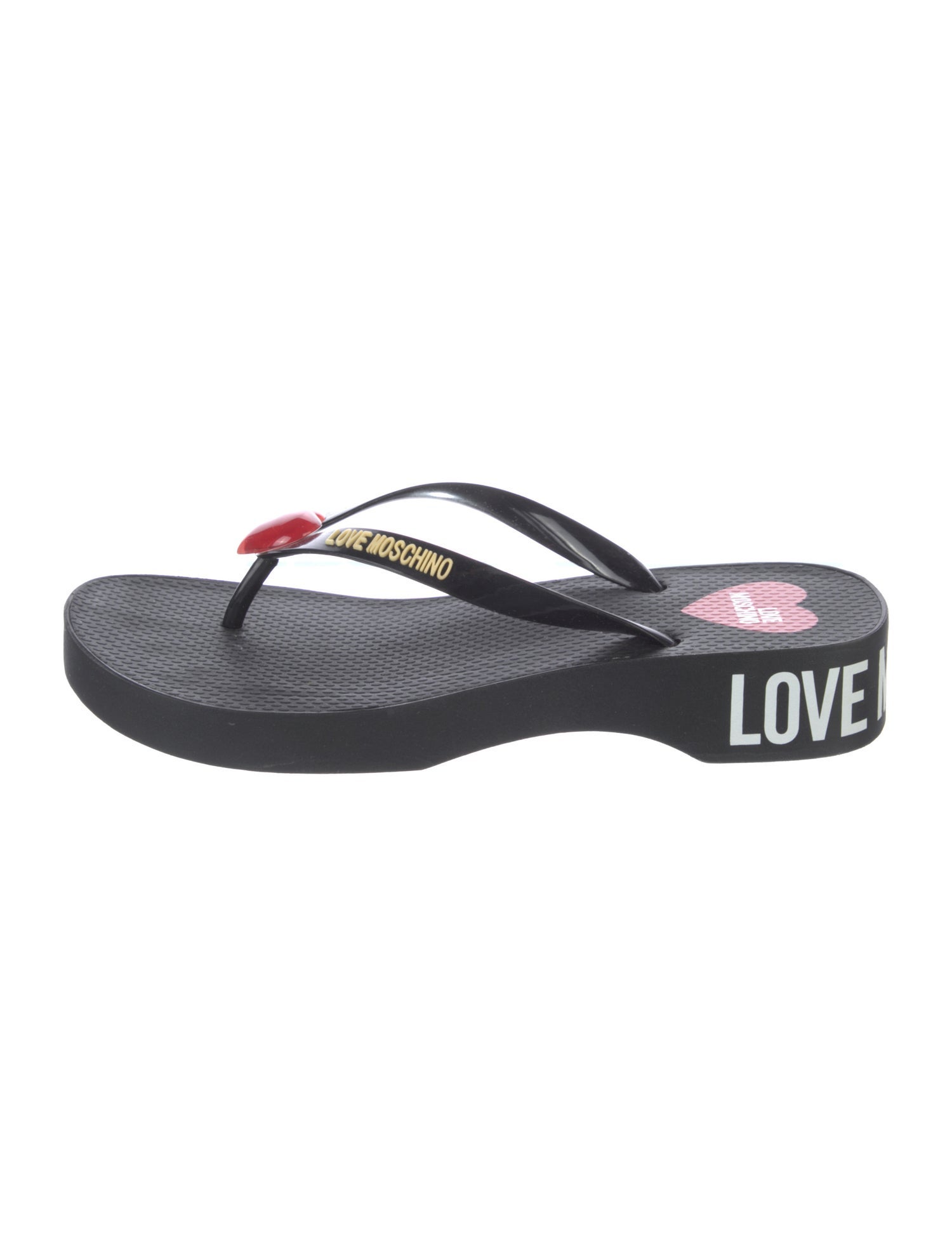 Love Moschino Rubber Graphic Print Flip Flops