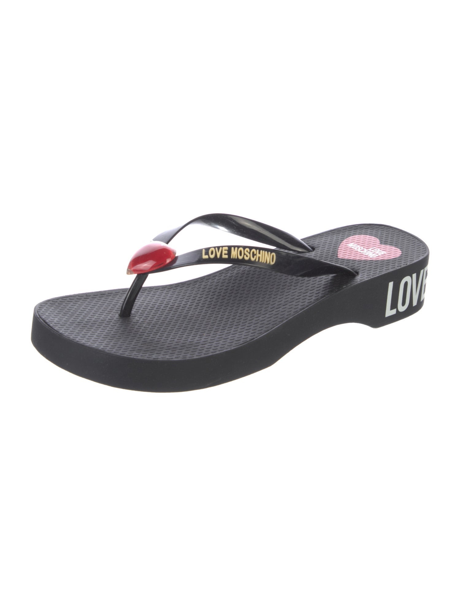 Love Moschino Rubber Graphic Print Flip Flops