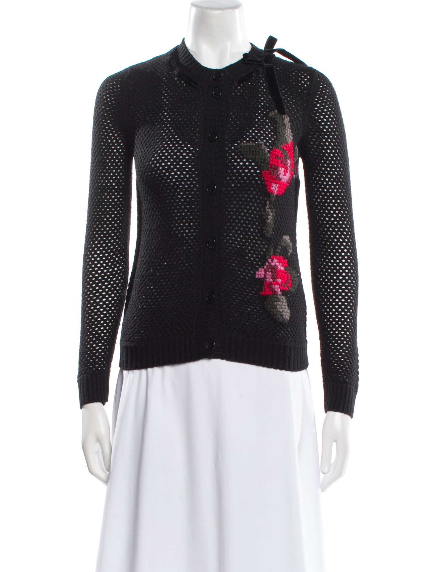 Love Moschino Floral Print Crew Neck Sweater