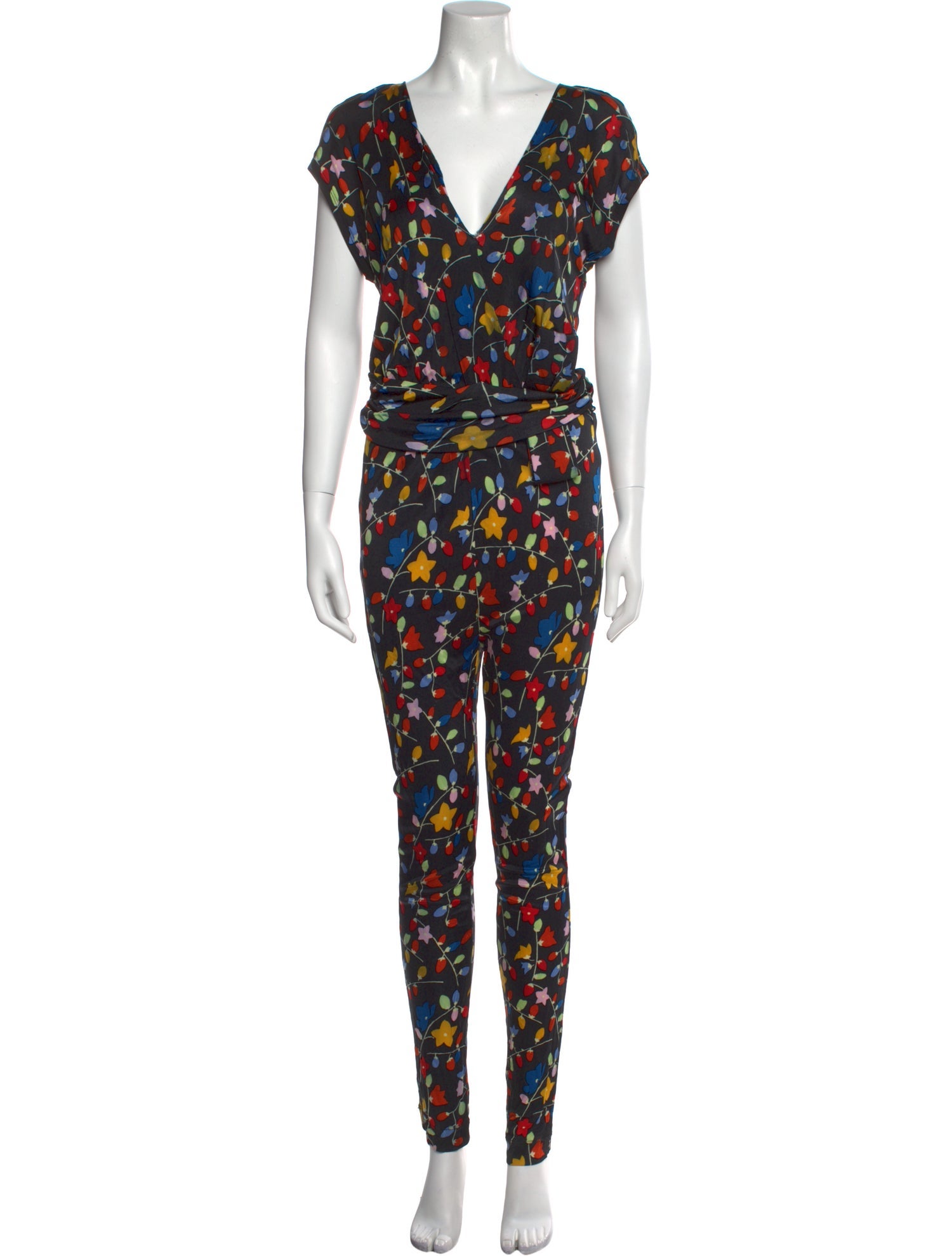 Love Moschino Floral Print V-Neck Jumpsuit
