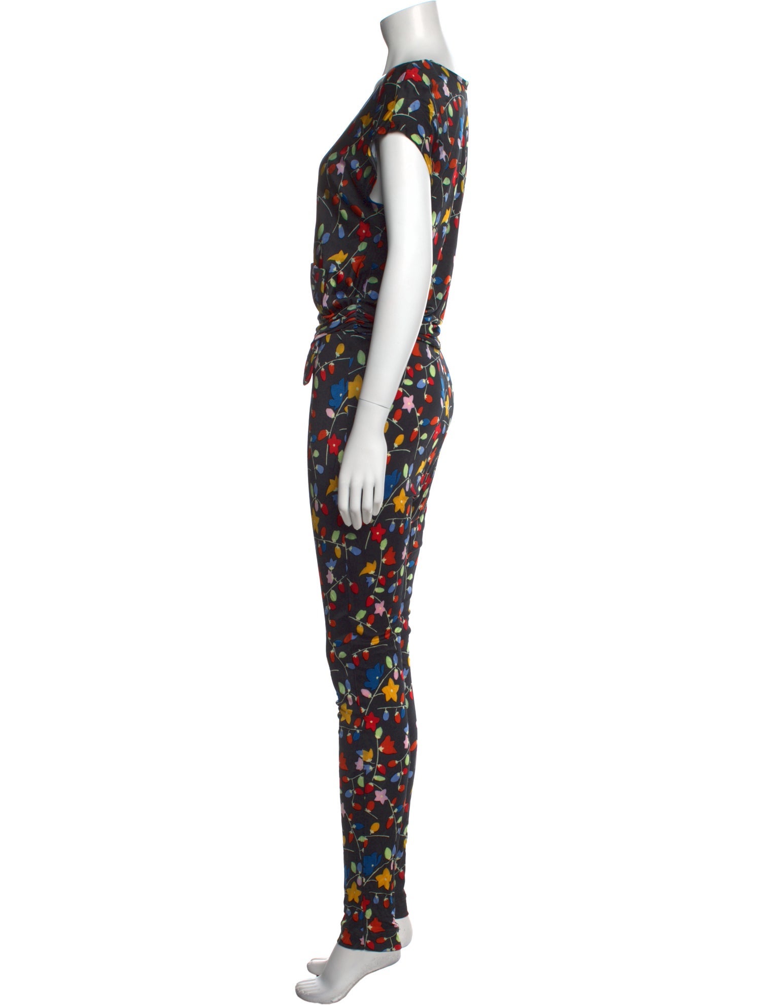 Love Moschino Floral Print V-Neck Jumpsuit